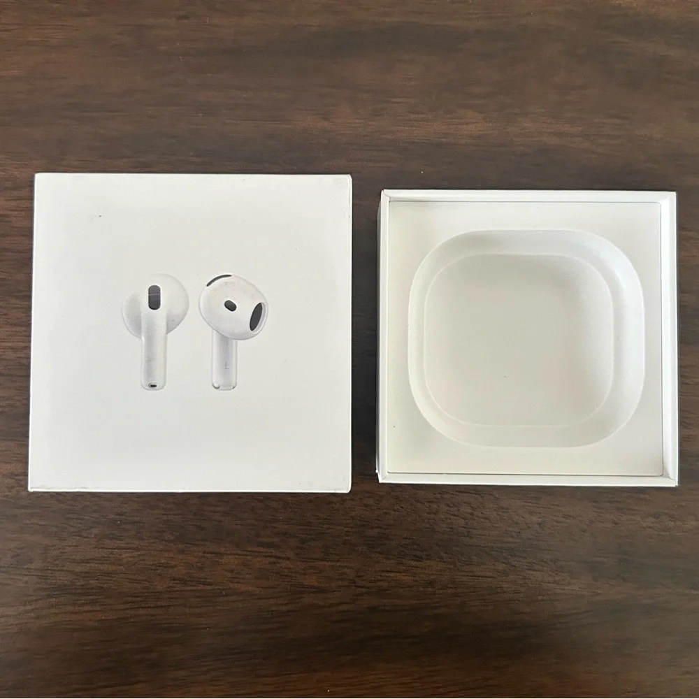 EMPTY Apple Airpods 4 Box with Papers White and Silver